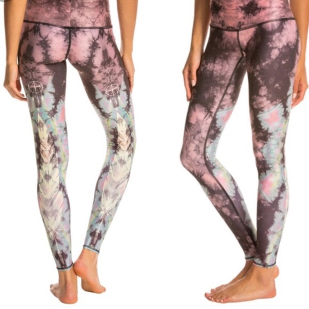 Teeki Tye Dye Eagle Feather Leggings Size Small